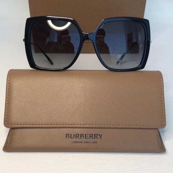 Authentic New Burberry BE4332-30018G 57 Luna Sunglasses Black Frame Grey Lens - Picture 11 of 12